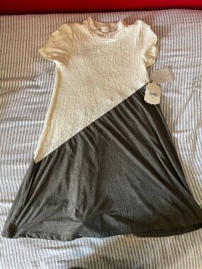 Altar'd State Colorblock Ribbed Mock Neck Dress